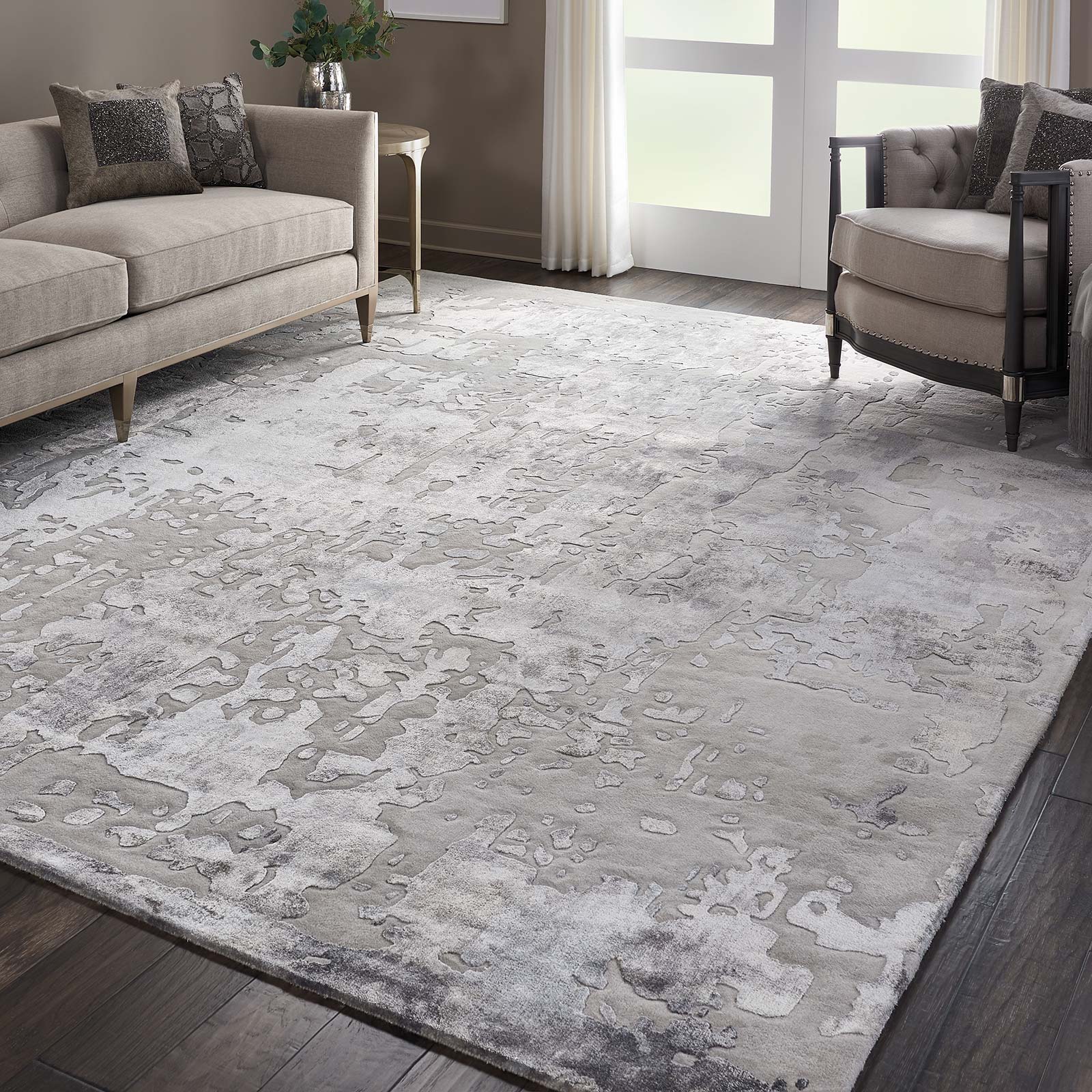Nourison tapis Prismatic PRS12 SILGY 10x14 099446141842 interior 3 REVERSE