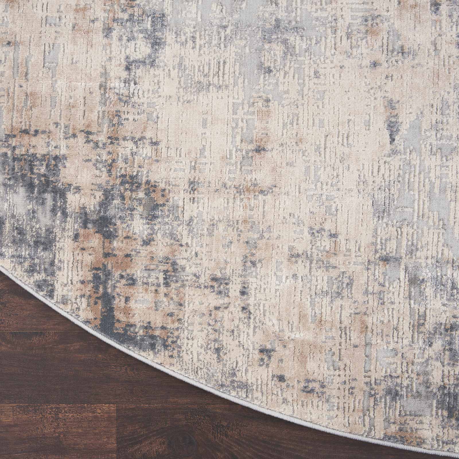 Nourison tapis Rustic Textures RUS01 GRYBG GREY BEIGE 8XRND 099446835871 CR
