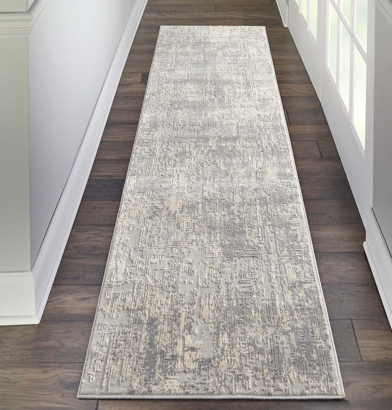 Nourison tapis Rustic Textures RUS01 IVSIL IVORY SILVER 2x8 099446476104 interior