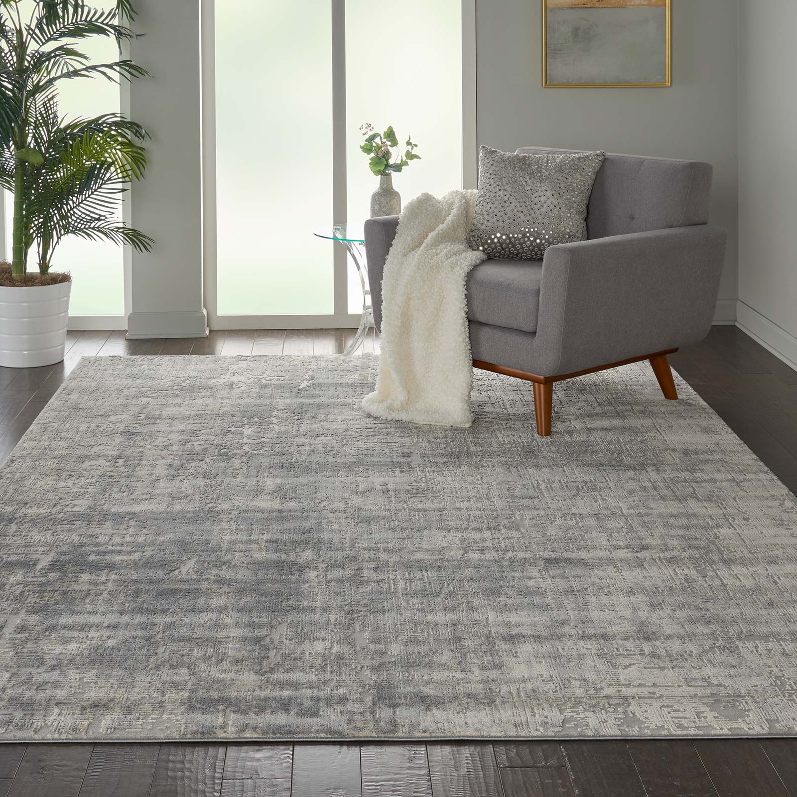 Nourison tapis Rustic Textures RUS01 IVSIL IVORY SILVER 8x11 099446476159 interior 1