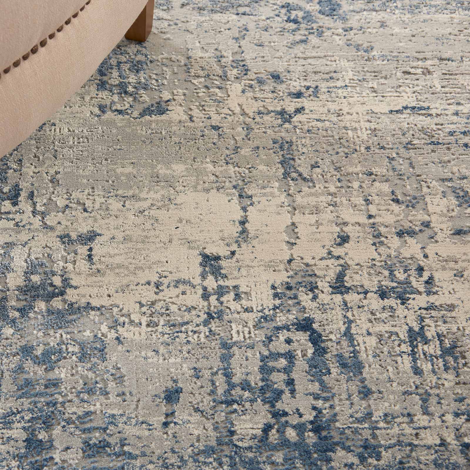 Nourison tapis Rustic Textures RUS10 IVBLU IVORY BLUE 5X7 099446496096 interior 2 C
