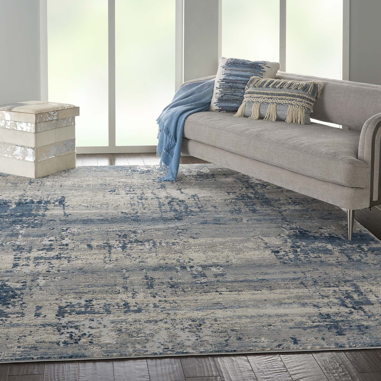 Nourison tapis Rustic Textures RUS10 IVBLU IVORY BLUE 8x11 099446496508 interior 3