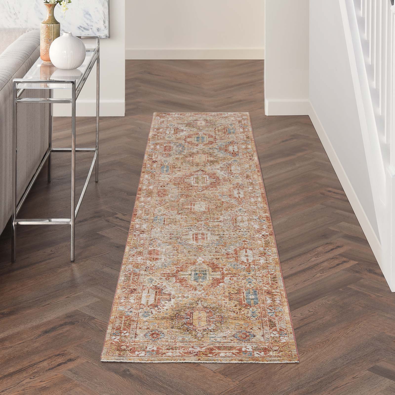 Nourison tapis Sahar SHR02 RUST 2x10 099446022516 interior 1