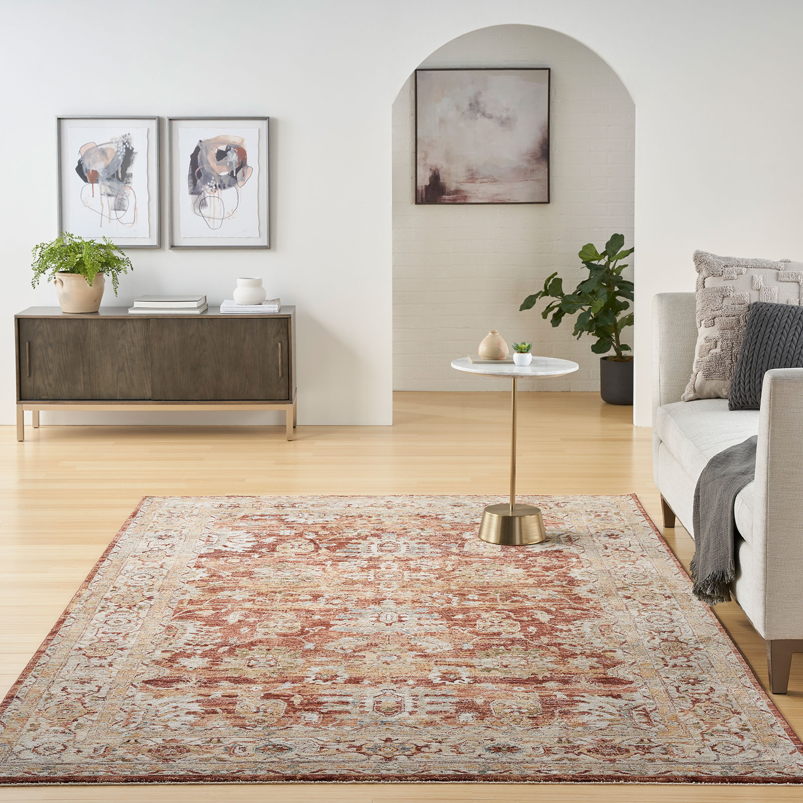 Nourison tapis Sahar SHR02 RUST 8x10 099446025470 interior 3