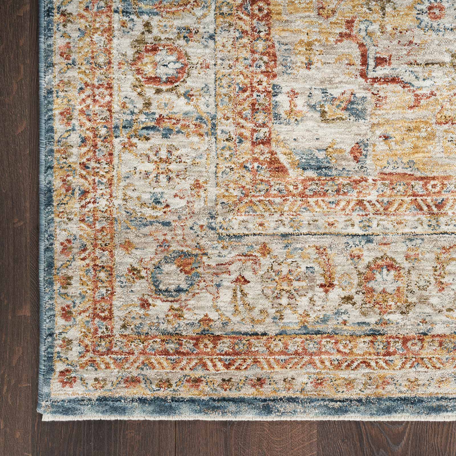 Nourison tapis Sahar SHR06 IVBLU IVORY BLUE 5x8 099446166302 CR