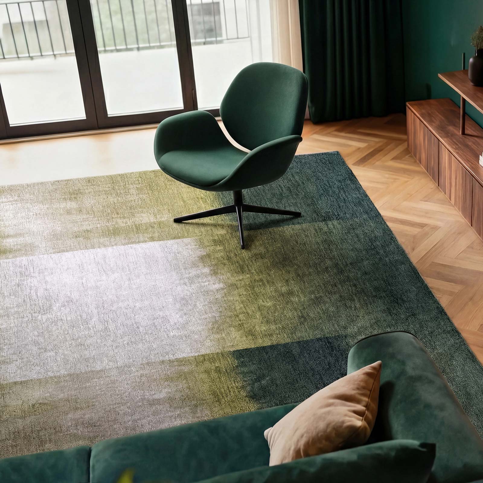 Louis De Poortere Tapis Meditation 2071 Sendai Forest Mood Interior