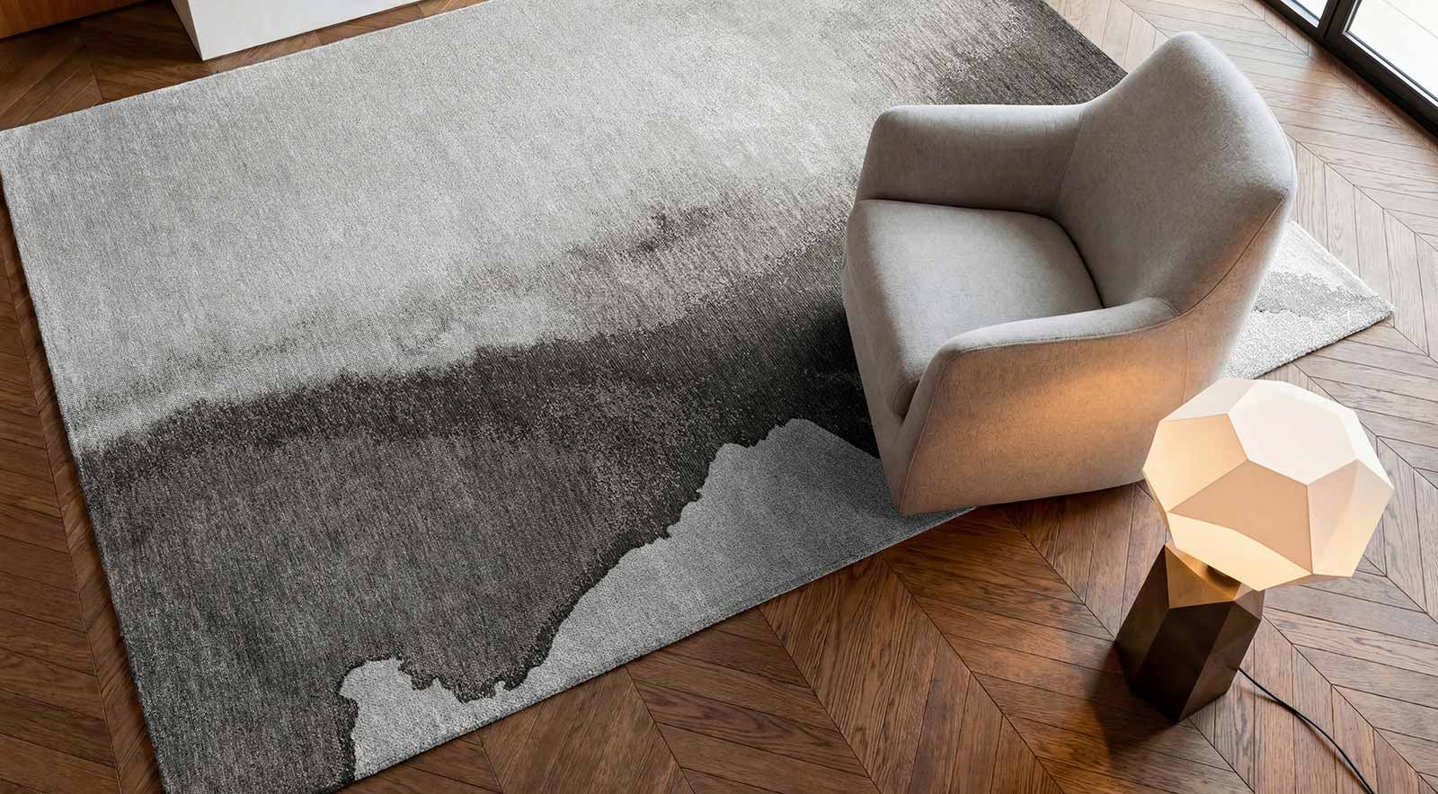 Louis De Poortere Tapis Meditation 2083 Lagoon Black Shadow Interior 2