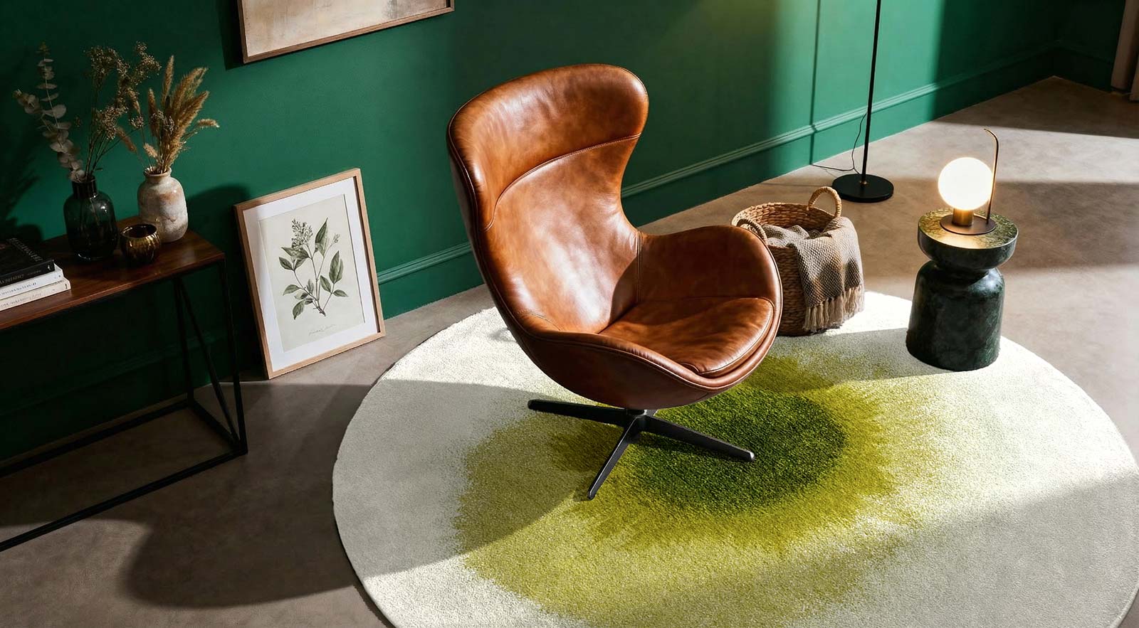 Louis De Poortere Tapis Meditation 2105 Drop Green Pepper Interior 2